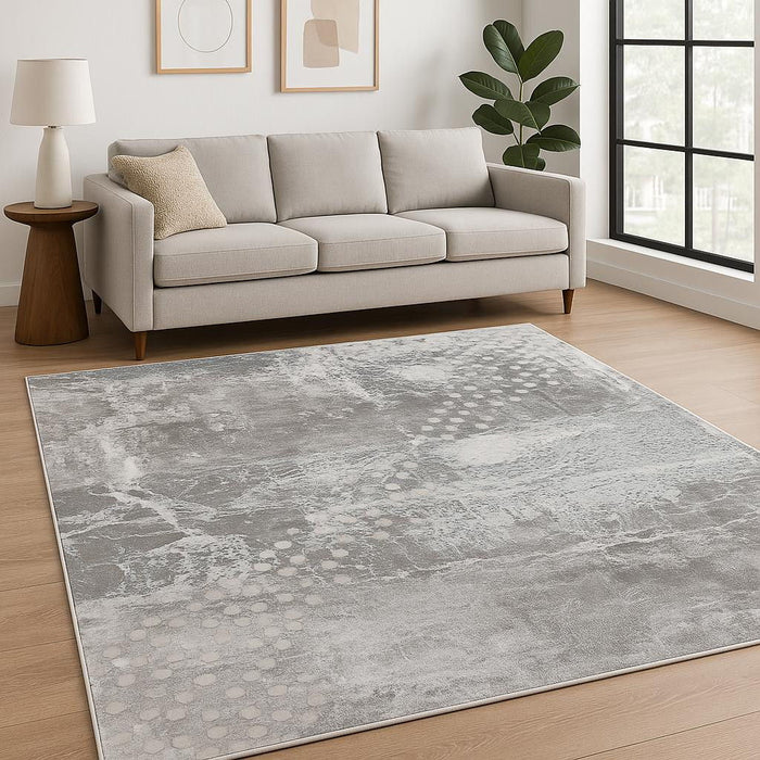 9' X 12' Abstract Area Rug - Gray And Blue