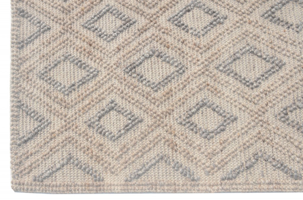 8' x 11' Geometric Handmade Area Rug - Natural