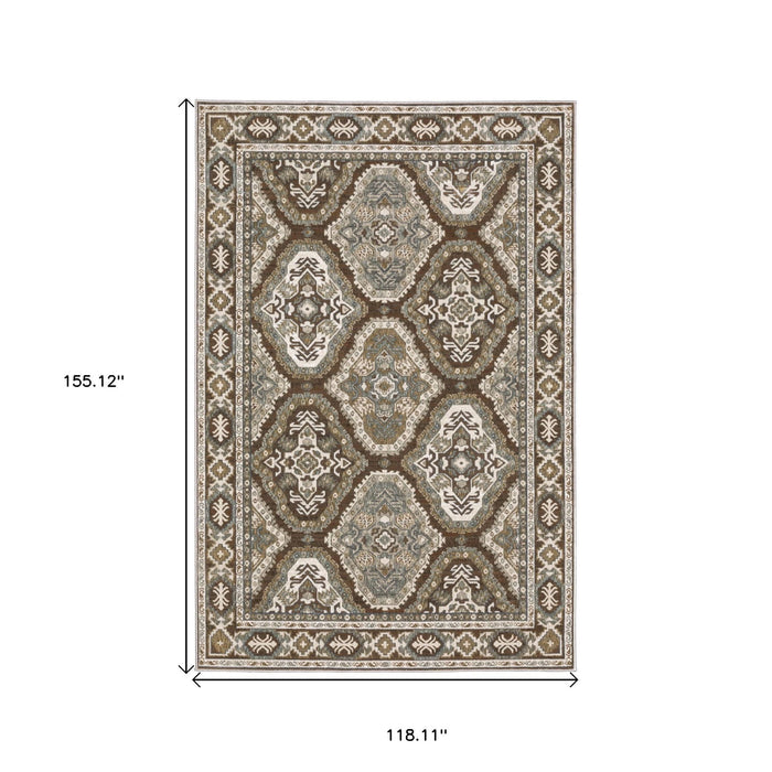 10' X 13' Medallion Area Rug - Ivory And Blue
