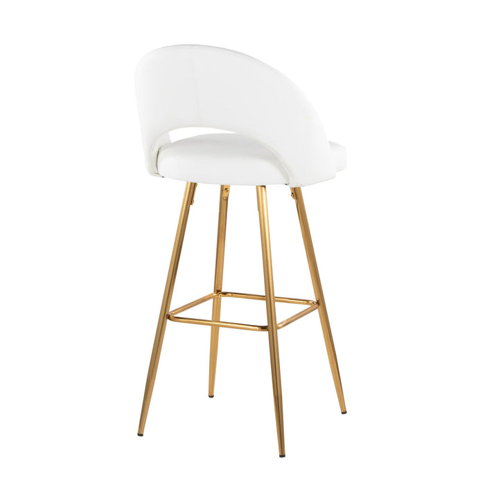 Renee - Upholstered Fixed-Height Barstool (Set of 2) - Gold Base