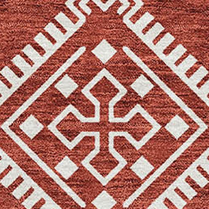 10' X 14' Southwestern Washable Area Rug With UV Protection (671666) - Red / Ivory