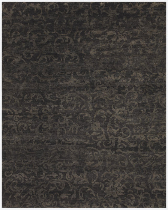 5' X 8' Wool Floral Hand Knotted Area Rug (744141) - Brown / Black