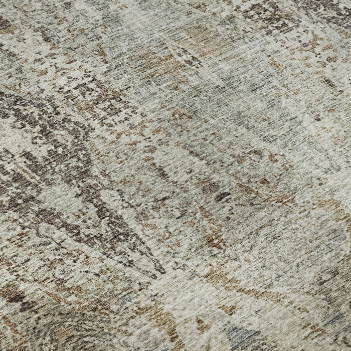 10' X 14' Abstract Washable Area Rug With UV Protection (688576) - Linen / Gray / Silver