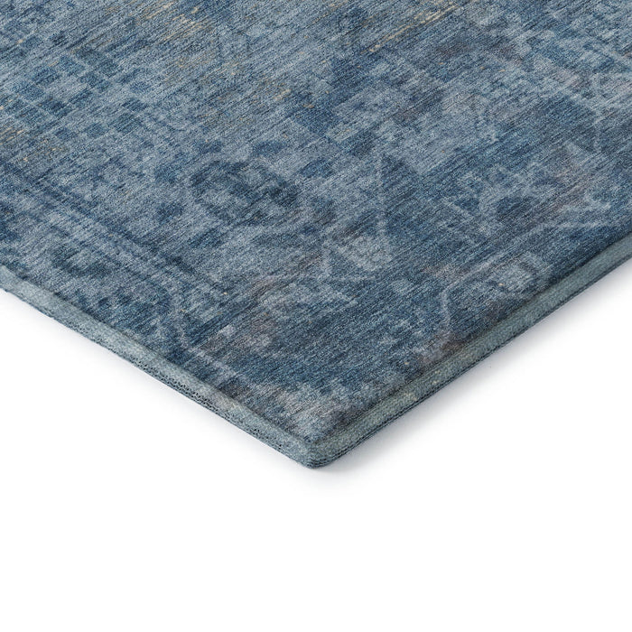 10' X 14' Oriental Washable Area Rug With UV Protection (691926) - Blue / Silver