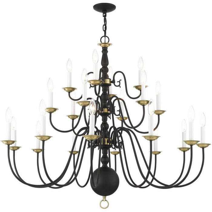 37" Multi Light Dimmable Chandelier With Shades - Black