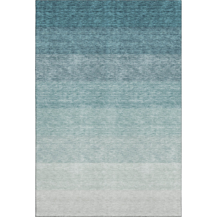 10' X 14' Ombre Washable Area Rug With UV Protection (673819) - Teal / Ivory