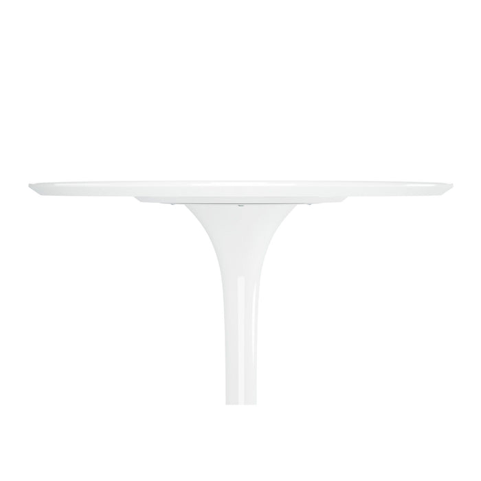 Rounded Fiberglass And Metal Bar Table - White