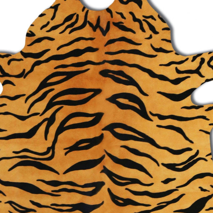 72" x 84" Cowhide - Rug - Tiger Chocolate On Natural