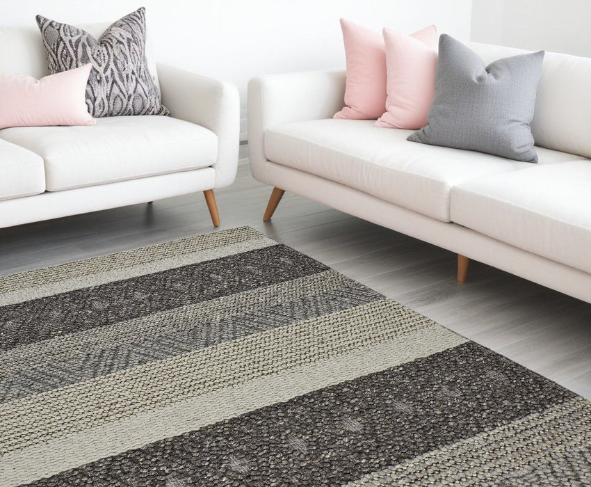 10' x 13' Wool Floral Hand Woven Area Rug - Gray