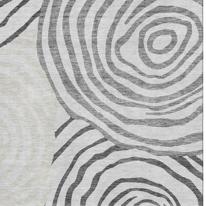 10' X 14' Transitional Abstract Washable Area Rug With UV Protection - Gray