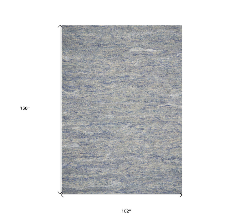 9' x 12' Hand Tufted Abstract Indoor Area Rug - Ocean Blue