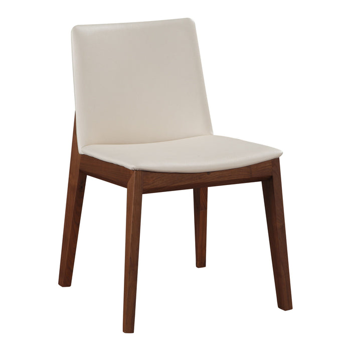 Upholstered Faux Leather Dining Side Chairs (Set of 2) - Brown / White