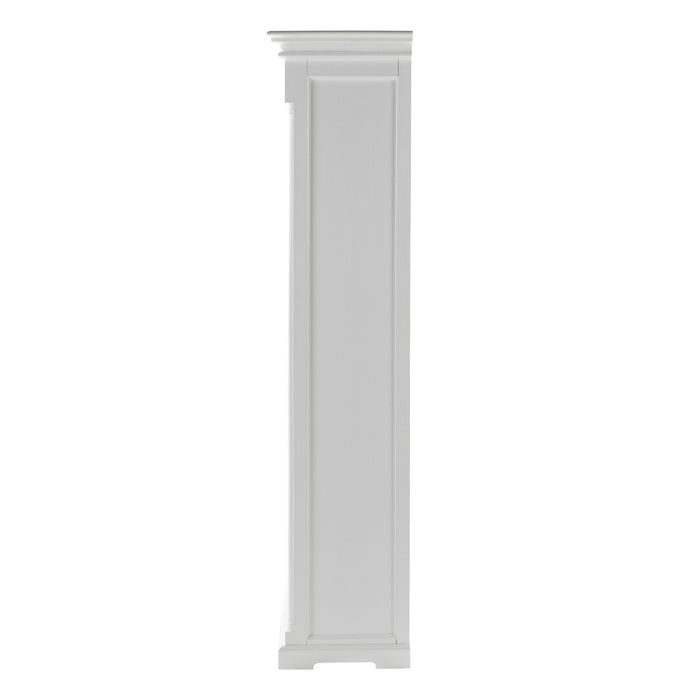 39" Solid Wood Frame Curio Cabinet With Glass Doors - Off White