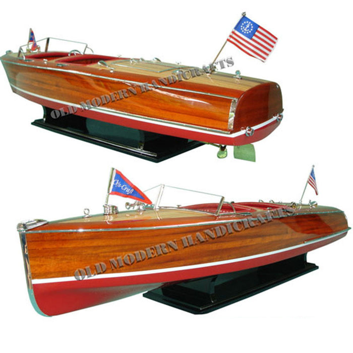 Hand Painted Model Boat (624220) - Dark Brown