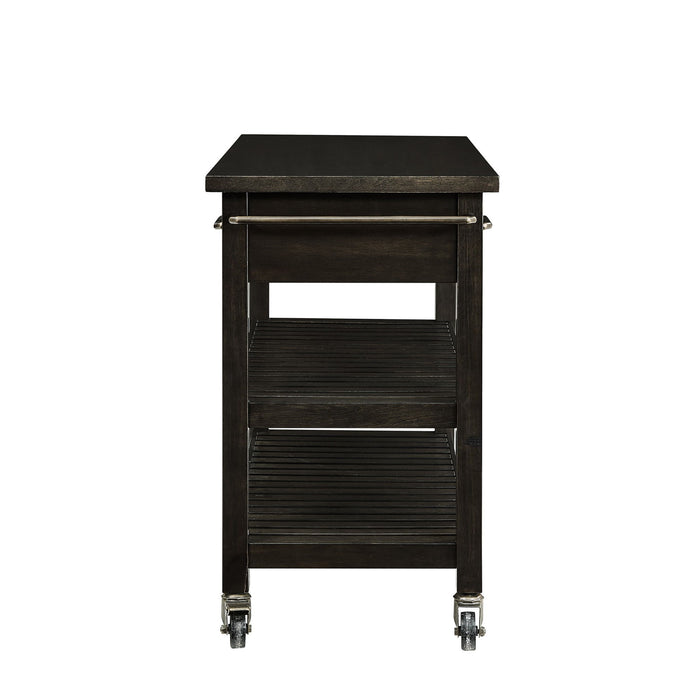 51" Rolling Kitchen Island With Storage - Brown