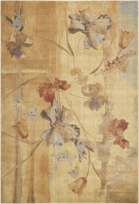 7' X 10' Floral Area Rug (556103) - Beige / Red / Orange