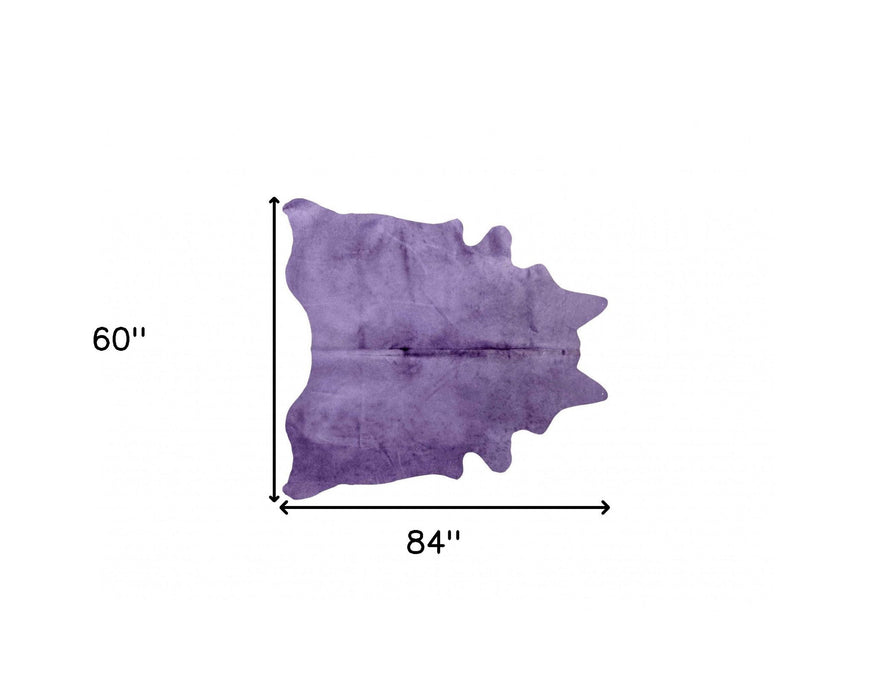 60" x 84" Cowhide Area Rug - Purple