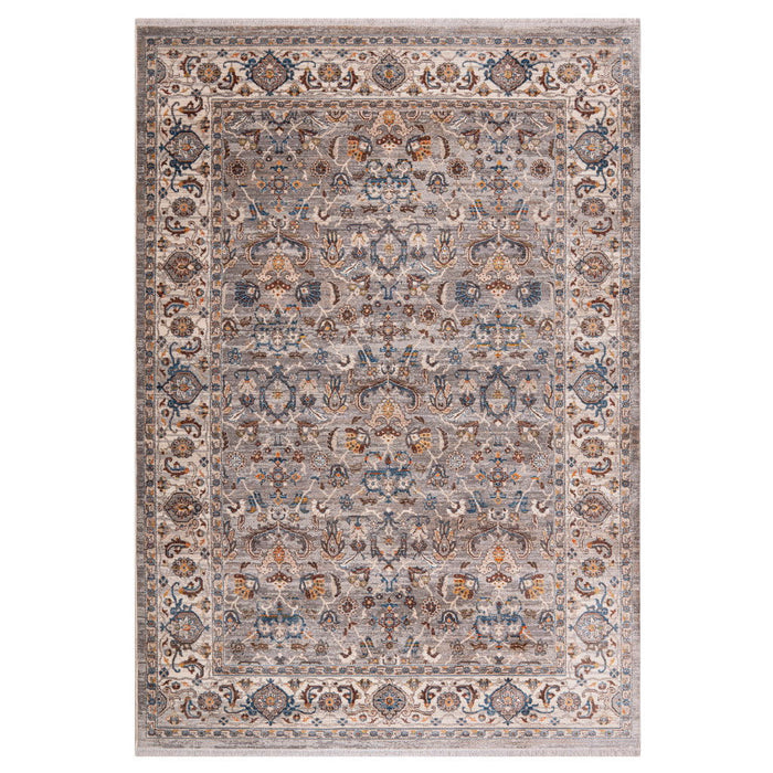 9' X 13' Oriental Area Rug With Fringe - Gray