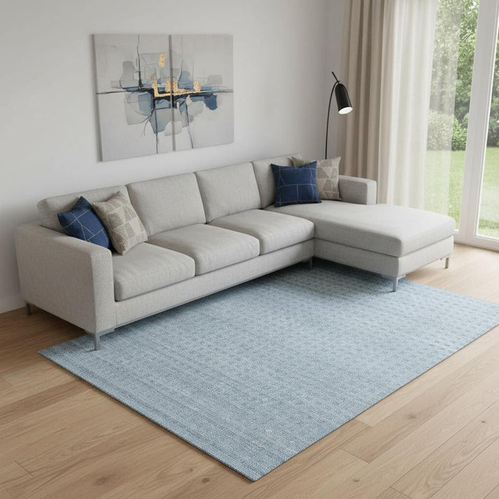 8' X 11' Wool Area Rug (553449) - Denim Blue