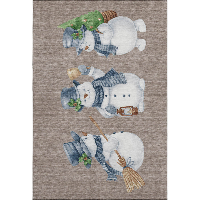 10' X 14' Geometric Washable Area Rug With UV Protection (702437) - Taupe / Blue / Green