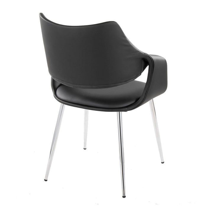 Curvo - High Back Upholstered Chair (Set of 2) - Chrome Metal Legs