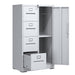Steel Giga metal filing cabinet with four drawers, lockable door, ideal for school or office storage.