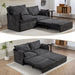 Giga pull-out sofa bed with side storage, convertible sleeper sofa couch, and USB-C charging ports in a modern living room setting