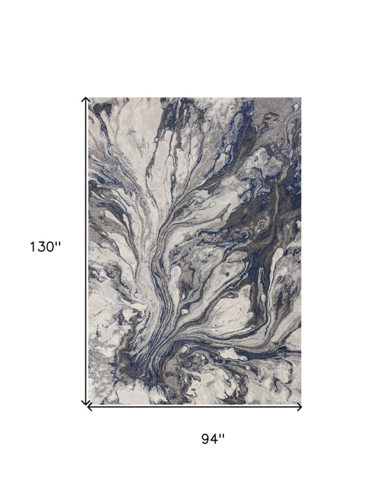 8' x 11' Machine Woven Abstract Watercolor Indoor Area Rug - Gray
