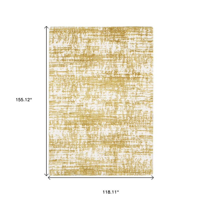 10' X 13' Abstract Area Rug - Gold And Ivory