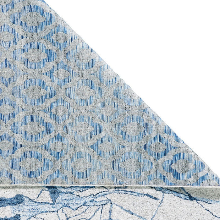 7' x 9' Abstract Hand Tufted Area Rug - Blue And Ivory
