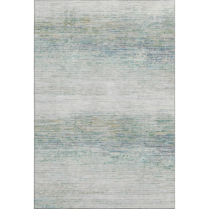 10' X 14' Striped Washable Area Rug With UV Protection (692637) - Linen / Ivory