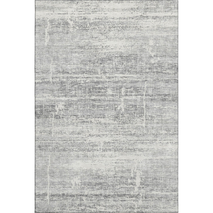 9' X 12' Abstract Washable Area Rug With UV Protection - Silver / Gray