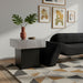 Modern Meridian Furniture Palladium end table with a sleek wooden top and metal legs, ideal for living room or bedroom decor.