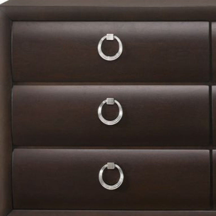 Solid Wood Six Drawer Double Dresser - Merlot