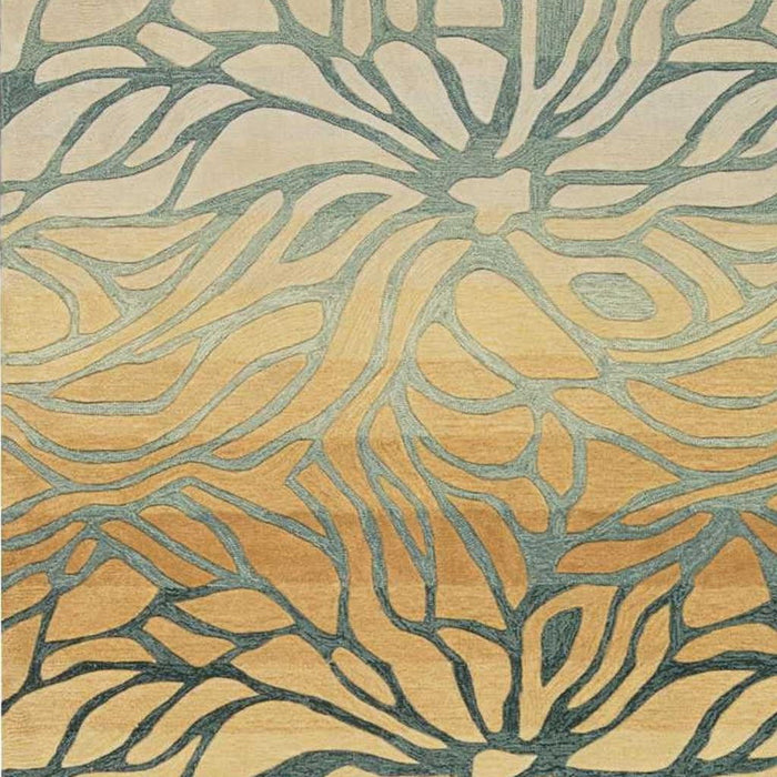 8' X 11' Abstract Area Rug - Tan And Gray