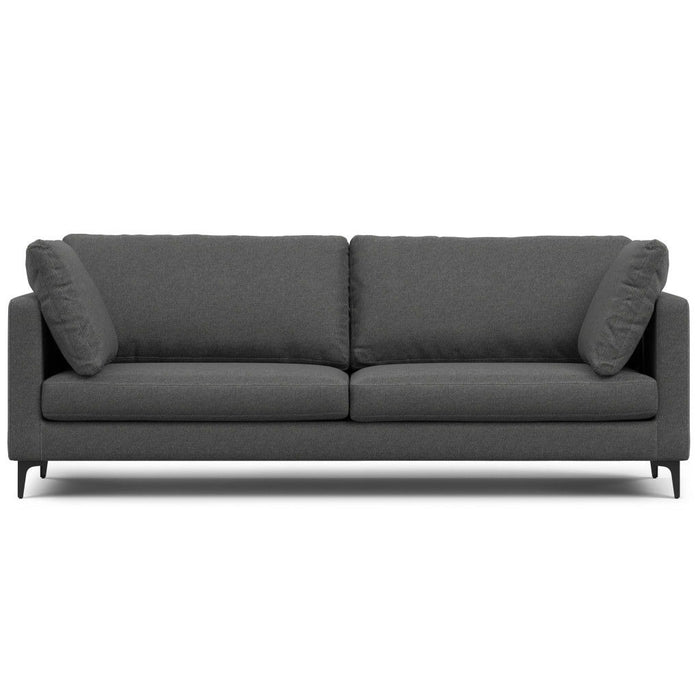 90" Fabric Sofa With Black Legs - Gray