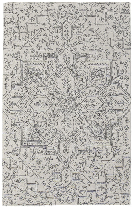10' X 14' Wool Oriental Hand Tufted Area Rug - White / Gray