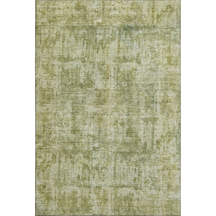 10' X 14' Abstract Washable Area Rug With UV Protection (695270) - Artichoke Green / Ivory