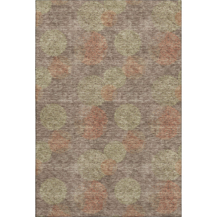 10' X 14' Abstract Washable Area Rug With UV Protection (677153) - Brown / Artichoke Green / Taupe