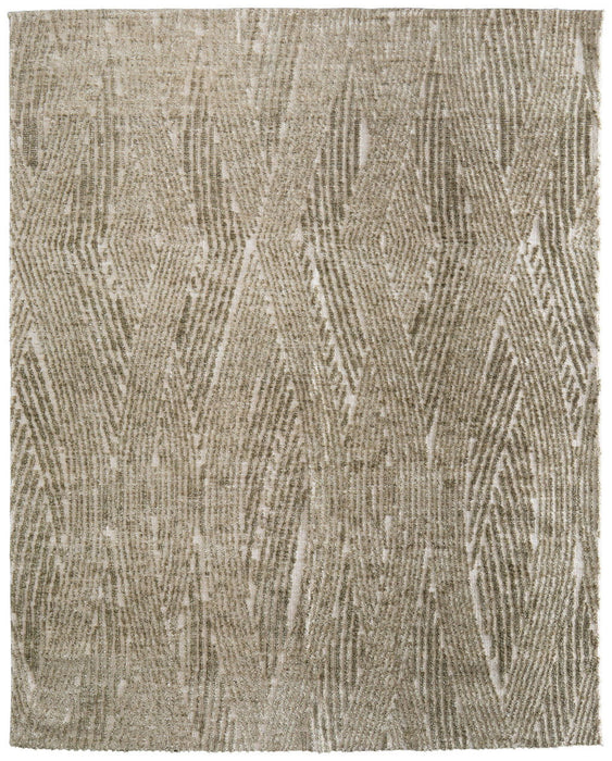 9' X 13' Abstract Area Rug (722078) - Green / Tan