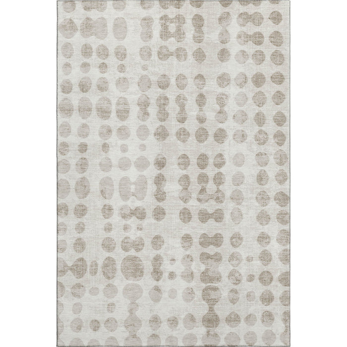 10' X 14' Polka Dot Washable Area Rug With UV Protection (669126) - Ivory / Beige