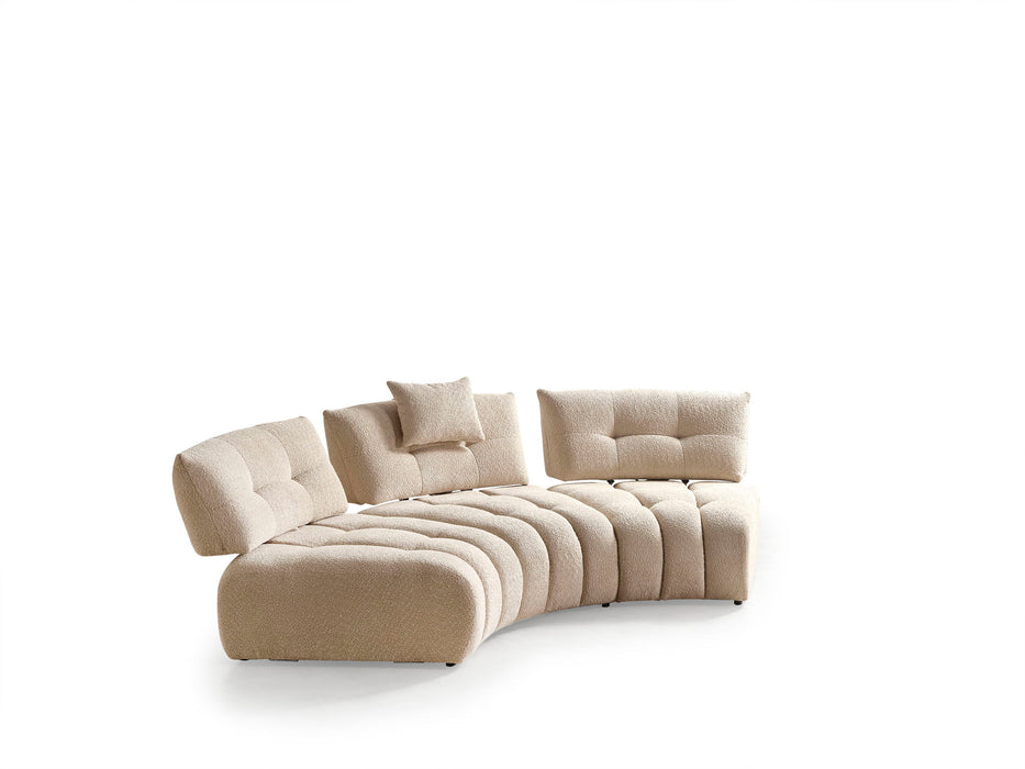 Boucle L Shaped Sectional - Taupe