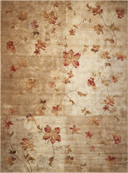 10' X 13' Floral Area Rug (551352) - Tan / Beige