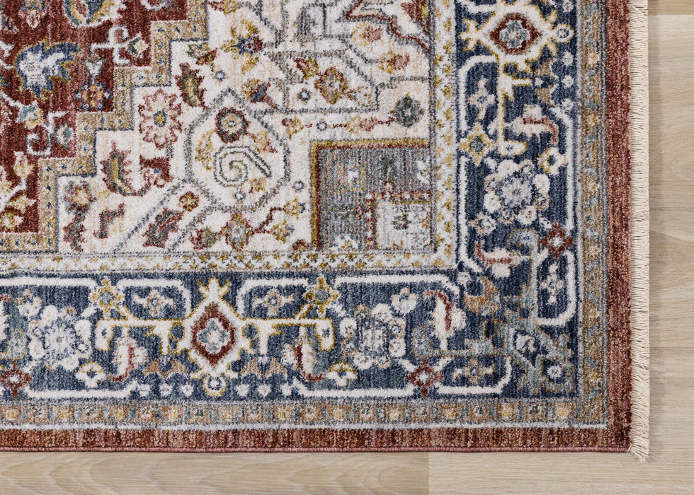 8' X 10' Medallion Area Rug (660198) - Red / Blue / Tan
