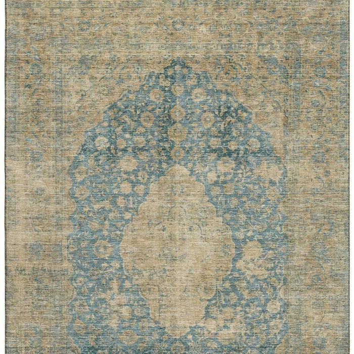 10' X 14' Medallion Washable Area Rug With UV Protection (696296) - Blue / Beige / Taupe