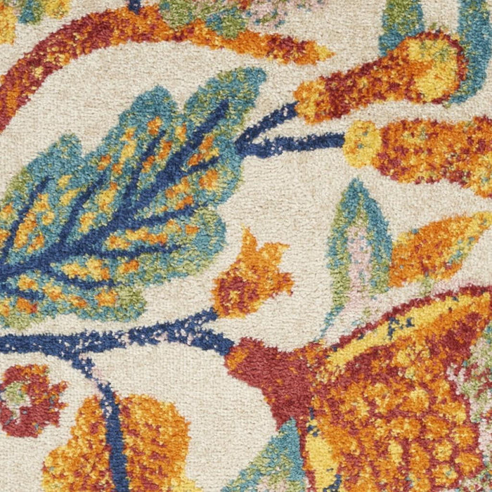 2' X 3' Floral Power Loom Area Rug (573865) - Ivory