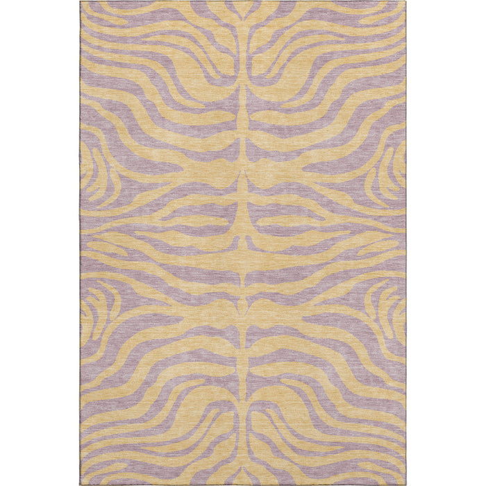 10' X 14' Animal Print Washable Area Rug With UV Protection (681845) - Peach / Lavender