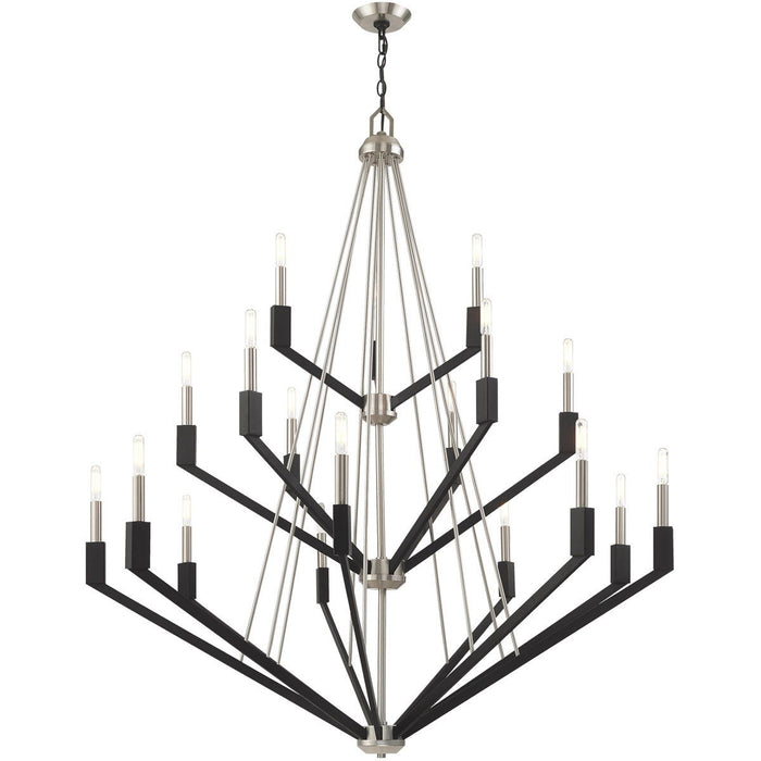 52" Multi Light Dimmable Chandelier With Shades - Nickel