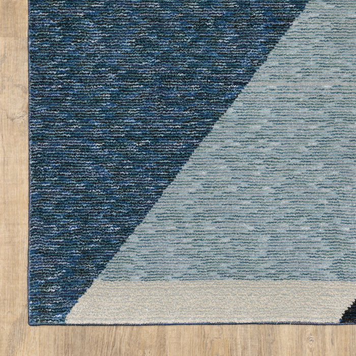 10' x 13' Geometric Power Loom Area Rug - Blue Purple Gray And Teal