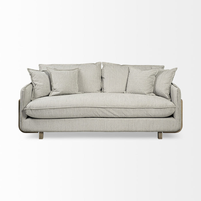 Fabric Sofa With Toss Pillows - Gray